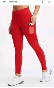 Fabletics Motion 365 Leggings Side Pockets Harvest Women’s Size XL Red - Imagen 1 de 11