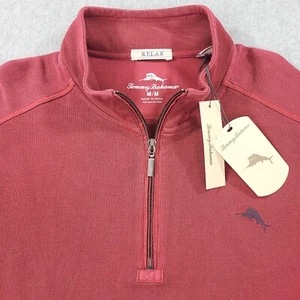 Tommy Bahama Relax Media Cremallera Sudadera Pullover Para Hombres M LS Cranapple Marlin Logo - Imagen 1 de 23