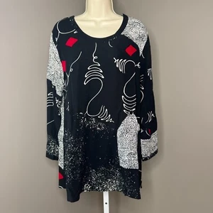 Tunica IGUANA SMALL boutique designer Artsy Lagenlook tunica taglia M tasca - Foto 1 di 10