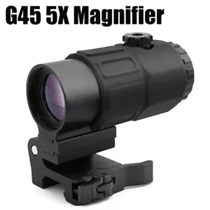 G45 Sight Magnifier 5X Scope Clone w/ QD Quick Detach Switch to Side Mount Base - Picture 1 of 13