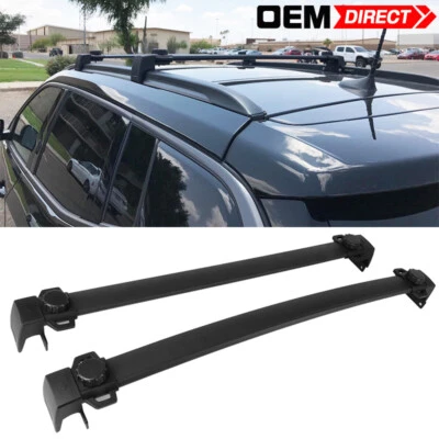 For 17-25 Jeep Compass MK OE Factory Style Top Roof Rack Cross Bar In Pair Black Foto 1 de 4