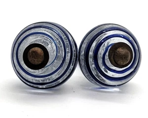 Antique Royal Blue Swirled Glass.25" Glass Knobs - Picture 1 of 4