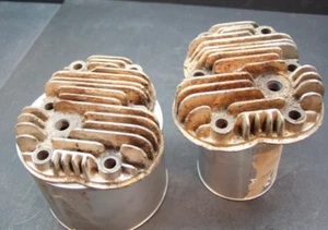 OEM 1937 Indian Motorcycle CYLINDER HEADS for JUNIOR SCOUT original - Picture 1 of 13