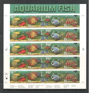 Sc # 3317-3320 ~ Full Pane ~ 33¢ Aquarium Fish Issue - Picture 1 of 1