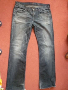 Seven for all mankind mens designer bootcut straight Flynt jeans blue stretch 34 - Picture 1 of 6