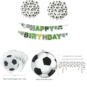Football 12" Black Latex Balloons Banner Boy Birthday Match Theme Party Decor UK - Picture 1 of 5