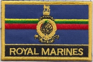Royal Marines Flag Embroidered Patch - Sew or Iron on - Foto 1 di 4