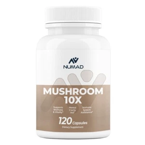 NUMAD 10x Mushroom Complex, 120Caps - (Cordyceps, Lions Mane, Reishi, Shiitake) - Picture 1 of 2