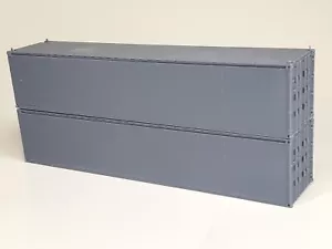 2 - Container spedizione lato piatto scala HO 40' piedi - vagone merci treno - impilamento - Foto 1 di 11