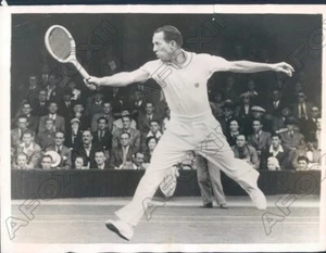 1935 Wimbledon W L Allison vs Von Cramm Press Photo - Picture 1 of 2