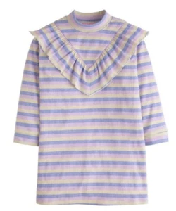 BISBY (by Little English) gestreiftes L/S Strickkleid-flieder/creme/rosa-neu mit Etikett Mädchen 12 - Bild 1 von 1