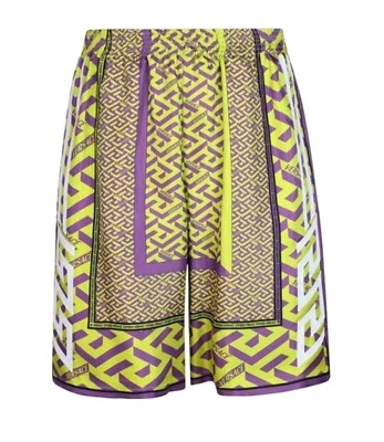 Versace La Greca Silk Basketball Shorts NWT - Image 1 of 4