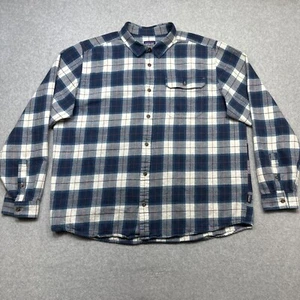 Camisa de Franela Patagonia Fjord Hombres XXL Azul a Cuadros Ligera Orgánica Exterior - Imagen 1 de 13