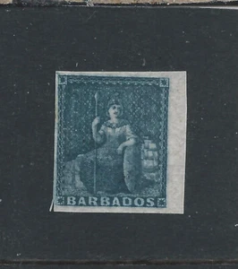 BARBADOS 1855-58 (1d) DEEP BLUE MINT SG 10 CAT £110 - Picture 1 of 2