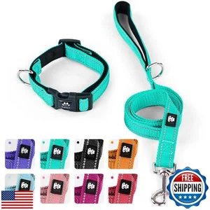 IVYandLANE Reflective Dog Collar and Leash Set,Adjustable Neoprene Padded Dog - Picture 1 of 5