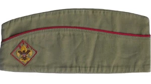 BSA VINTAGE 1950'S BOY SCOUT GARRISON HAT CAP W/DIAMOND PATCH SIZE LRG #KGD-17 - Picture 1 of 3