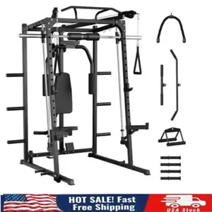 Smith Machine,2000LBS Power Cage Squat Rack with Chest Fly Machine, Cable System - Picture 1 of 13