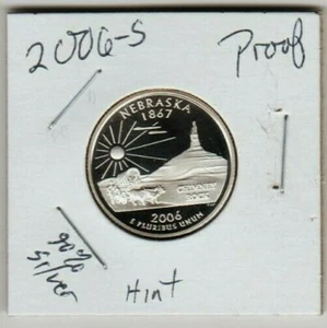 2006 S Nebraska PROOF 90% Silver STATE 1867 QUARTER Chimney Rock Cover Wagon ST - Picture 1 of 3