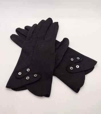 Mini botões femininos vintage costurados à mão náilon preto - Imagem 1 de 4