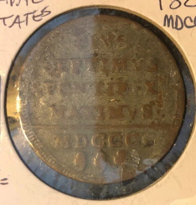 1801R Vatican Papal  States Baiocco Pius VII Copper coin-KM#1263-One Year Type - Image 1 of 4