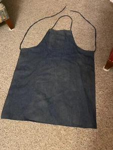 Indigo Blue Cotton Denim Bib Work Apron - Picture 1 of 3