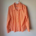 Crown And Ivy Button Front Top Orange White Colorful Summer Top Womens XL