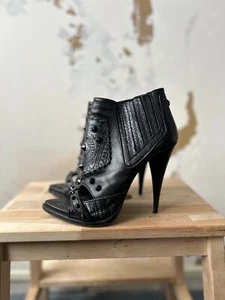 Givenchy Leather Sandals Stiletto Heels Women Black Size 38 - Picture 1 of 7
