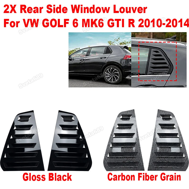 Cubierta lateral trasera persiana ventana negra brillante para VW GOLF 6 MK6 GTI R 2010-2014 Foto 1 de 4