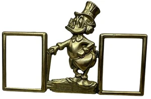 Vintage Brass Donald Duck Walt Disney Productions Double Standing Picture Frame - Picture 1 of 7