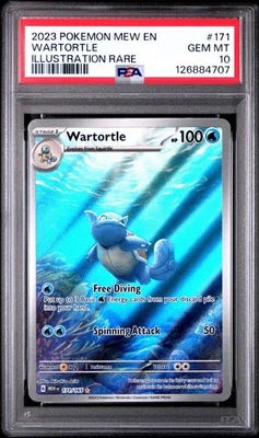 2023 Pokemon Mew En Wartortle Illustration Rare #171 PSA 10 Gem Mint - Image 1 of 2
