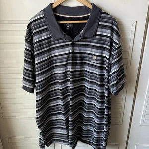 Polo a rayas Guinness para hombre talla 5XL 100 % algodón gris negro blanco en muy buena condición - Imagen 1 de 15