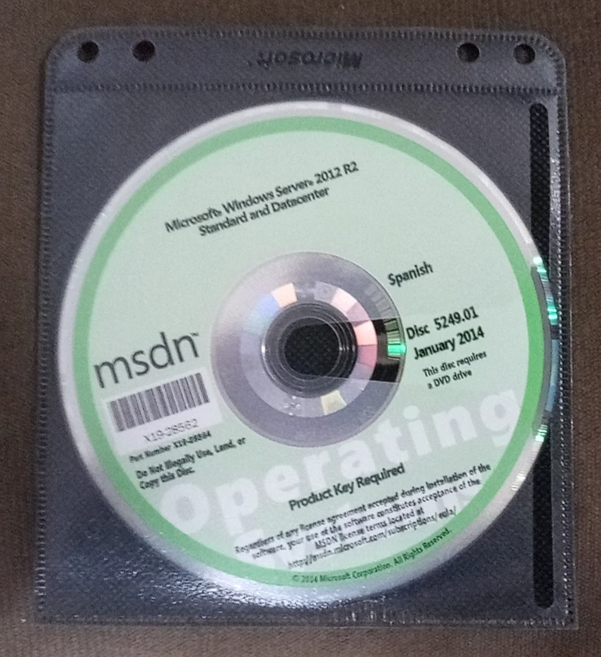 Microsoft Windows Server 2012 R2 Standard and Datacenter MSDN DVD Disc X19-28564 - Image 1 of 1