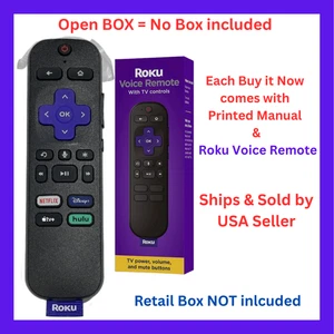 Roku Voice Remote Netflix Disney+ Apple TV+ Hulu RC-EL1 3226001079 AAA - Picture 1 of 6
