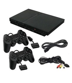 Guaranteed PlayStation 2 PS2 Console Slim + 2 Controllers + Cables USA Shipping