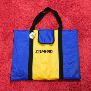 Vintage Compaq Computers Fold Out Beach Bag Mat 24x18 Blue Yellow NWT - Picture 1 of 9