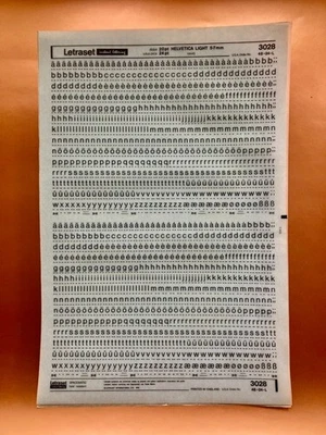 LETRASET 3802 HELVETICA LIGHT 20pt Transfer Rub Off Letters New Old Stock - Image 1 of 4