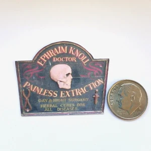 Miniature Skull + Doctor Sign Railroad or Dollhouse Picture Mini Wall Art Print - Picture 1 of 5
