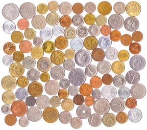 100 Different Foreign Coins Collection Money Set from All Over The Europe. Co... - Foto 1 di 3