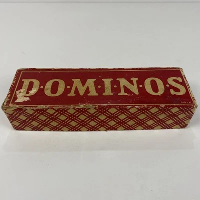 Vintage Hal Sam Dominos Dominoes  610-K 28 Pieces Complete In Original Box MCM - Image 1 of 4