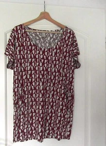 H&M Shirt Longshirt rot - brau - weiß Gr. 36 - Bild 1 von 3