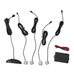 Car 4 Parking Sensors Reverse Backup Rear Radar Buzzer Alarm Monitor System Kit - Picture 1 of 9