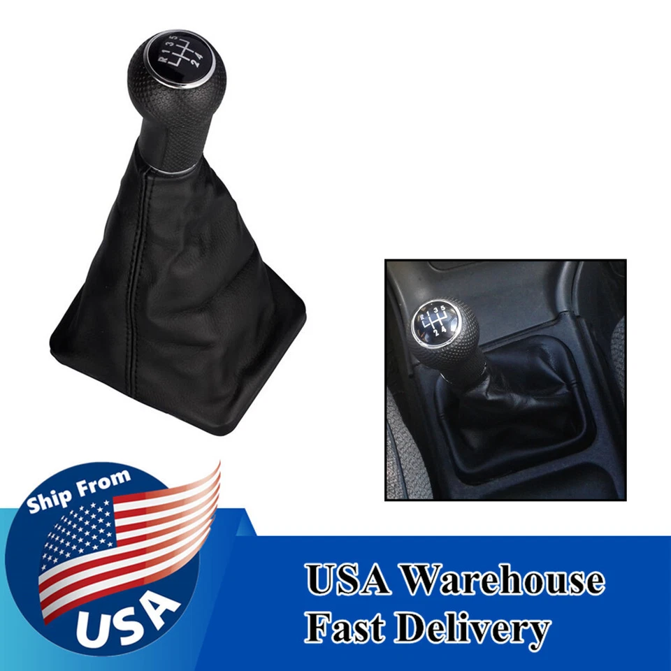 5 Speed Gear Shifter Knob With Boot Manual For VW Volkswagen Jetta 2002-2012 - Image 1 of 4