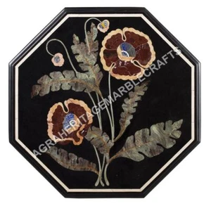24" Marble Console Outdoor Table Top Marquetry Floral Inlay Furniture Decor E591 - Picture 1 of 4