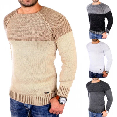 Reslad Strickpullover Herren Winterpulli Rundhals Männer Pullover RS-16081 - Bild 1 von 4
