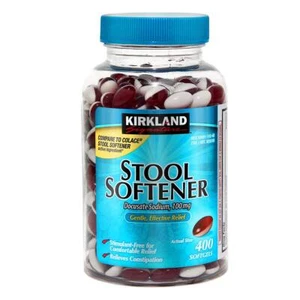 Kirkland Signature Stool Softener Docusate Sodium 100 mg 400 Softgels (Pack of 2 - Picture 1 of 2