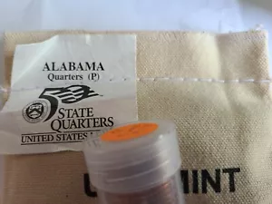 2003 P Alabama State Quarter 40 Coin Roll from Original US Mint Bag Uncirculated - Picture 1 of 2