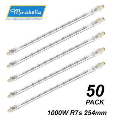 50 x 1000W Double Ended Halogen Floodlight Globes Bulbs Lamps Linear 254mm R7s - Image 1 of 3