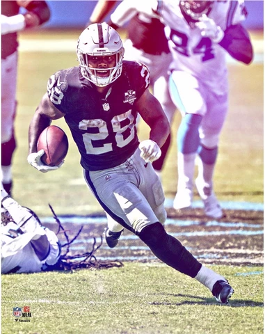 Josh Jacobs Raiders UnSigned Fan Filter 1st Vegas Win Vertical Photo Cover