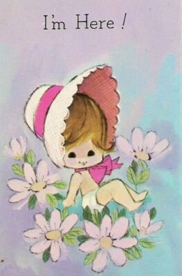 Упаковка из 6 новых девочку объявление о рождении "я здесь!" поздравительные открытки дочь - Изображение 1 из 3