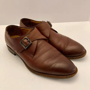 Vestido Beckett Simonon Monje Correa Para Hombre 9 Cuero Hecho a Mano Marrón Hebilla Pátina - Imagen 1 de 13